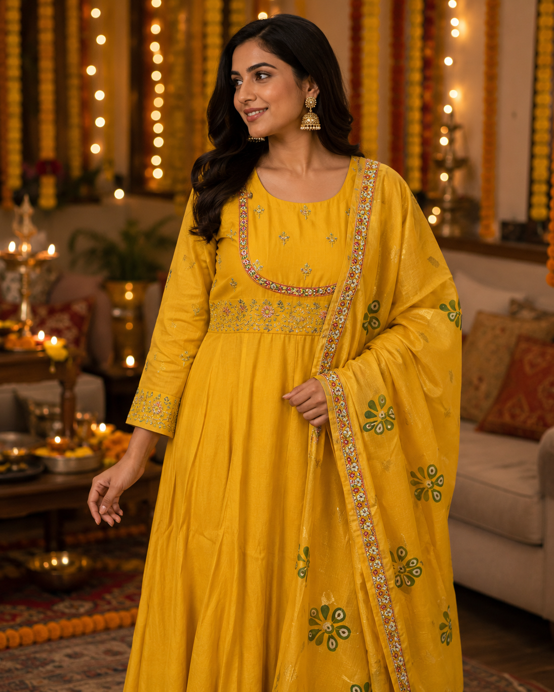 Mul chanderi dress
