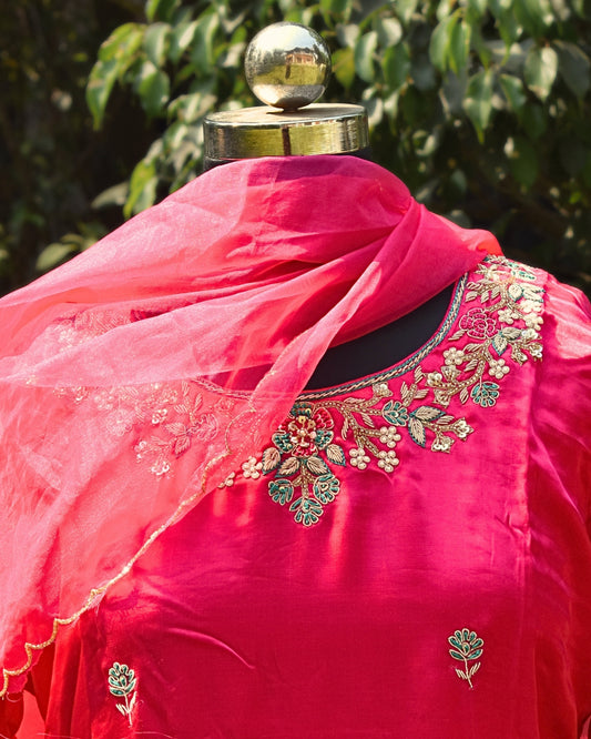 Pink gaji silk dress